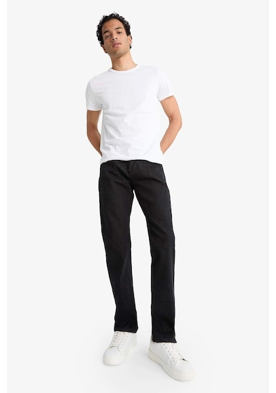 Defacto Sergio Regular Fit Normal Kalıp Normal Bel Boru Paça Jean Pantolon F4617ax25aunm40 Siyah