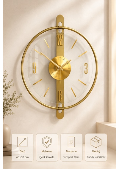 Pey Aksesuar Metal -çelik Gövde-temperli Cam -ideal Boy 40x50cm - Metal Duvar Dekor ...... Mobilya Ma46-siyah-beyaz-gold