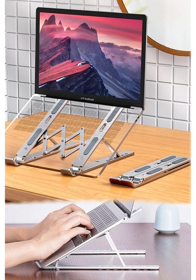 Lexroo Dizüstü Laptop Yükseltici Alüminyum Stand, Tek Beden, Chrmk12967, Gümüş, Erkek