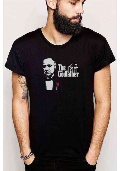 The Godfather Baskılı Siyah Erkek Tshirt (528841850)