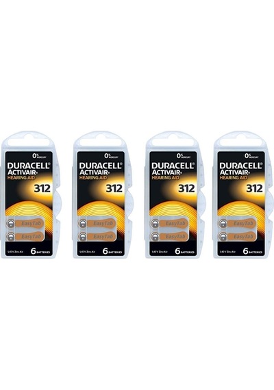 Duracell Activair PR41 312 Numara İşitme Cihazı Pili 6 x 4'lü