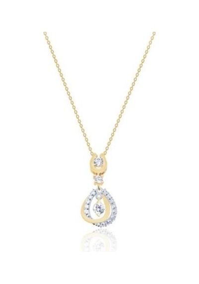 Diamond Line-Gülaylar - Sarı Beyaz Altın 14 Ayar Koleksiyon Kolye N11.25412