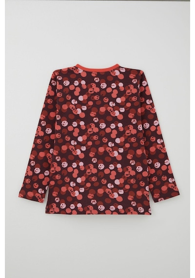 Breeze Kız Çocuk Pijama Takımı Neşeli Benekler Desenli 9-12 Yaş, Mürdüm Mürdüm