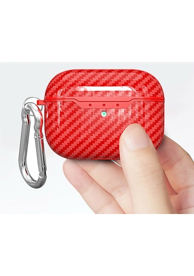 Ally Carbon Case Apple Uyumlu AirPods Pro Carbon Fiber Silikon Kilif 119943184 - Renk / Siyah