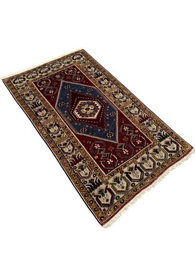 El Dokuma Sıfır Yahyalı Halısı 113x188 Kök Boya %100 Yün Halı