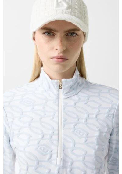 Bogner Sport Jasmina Logo Jacquard Ve Stretch Kadın Kayak Içlik İçlik Açık Mavi