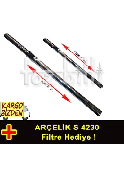 Arçelik Uyumlu S 4240 Elektrikli Süpürge Borusu Teleskopik (69321029)