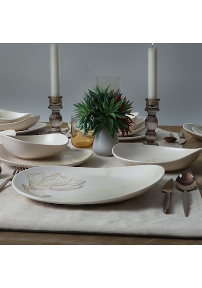 Vintage Bloom Isabella Yemek Takımı 24 Parça 6 Kişilik 22054-55-56-57 Krem
