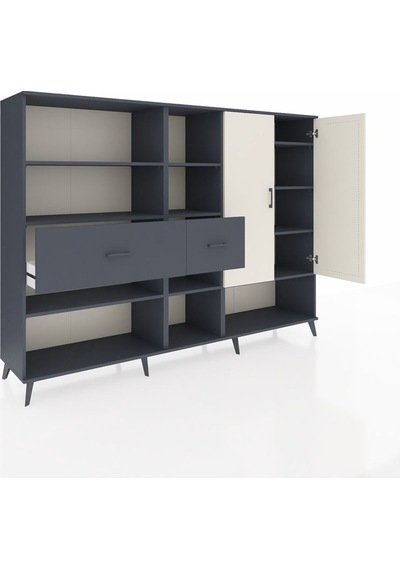 Hyperion Dolap 10 Raflı 2 Çekmeceli 2 Kapaklı 220x44x163 Antrasit Antrasit-aytaşı/antrasit Hyperion Dolap 10 Raflı 2 Çekmeceli 2 Kapaklı 220x44x163 Antrasit Antrasit-aytaşı/antrasit