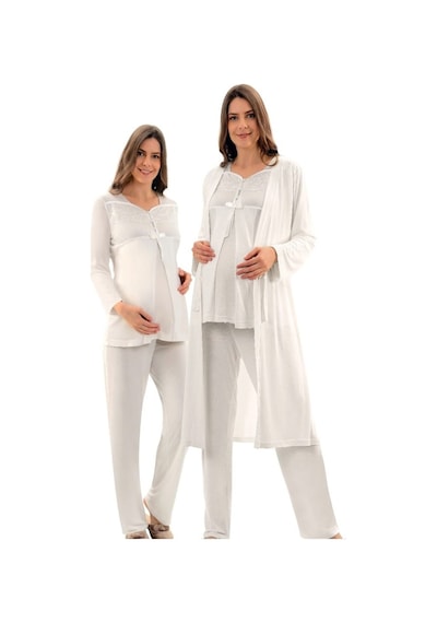 Şahnur 2200 3 Lü Hamile Lohusa Sabahlıklı Kadın Pijama Takımı