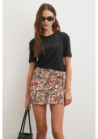 Never More Etnik Desen Mini Etek Bej