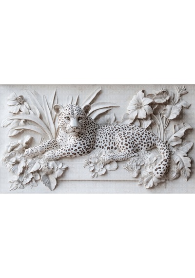Leopar Rölyef Poster Duvar Kağıdı Renkli