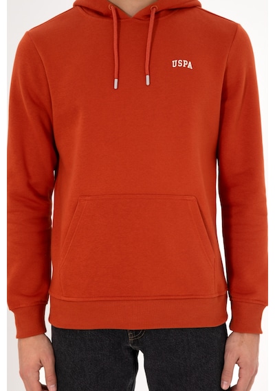 U.S. Polo Assn. Erkek Kapüşonlu Kiremit Basic Şardonlu Sweatshirt 50295176-VR031