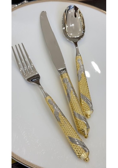 Joy Carmen Embossed Gold 89 Parça Çatal Kaşık Bıçak Takımı