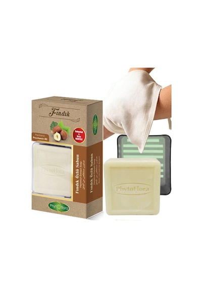 Phytoflora Fındık Özlü Sabun 125 G + Sabunluk + Kese