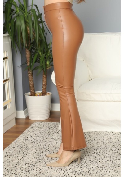 Winmoda34 Deri Ispanyol Pantolon Taba