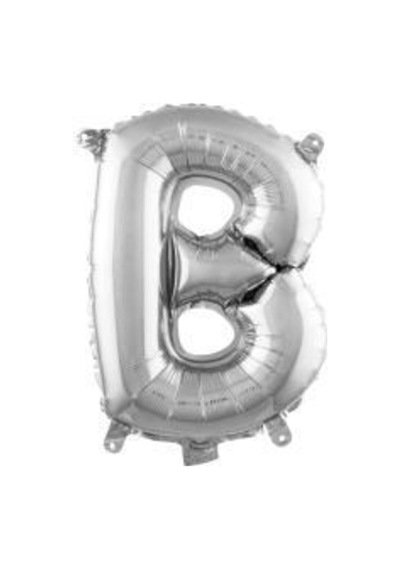 16 Inç 35 Cm Gümüş Folyo Harf Balon B A
