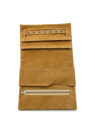 Kadife Takı Ve Mücevher Seyahat Rulo Düzenleyicisi Kiremit 35 X 20 Cm