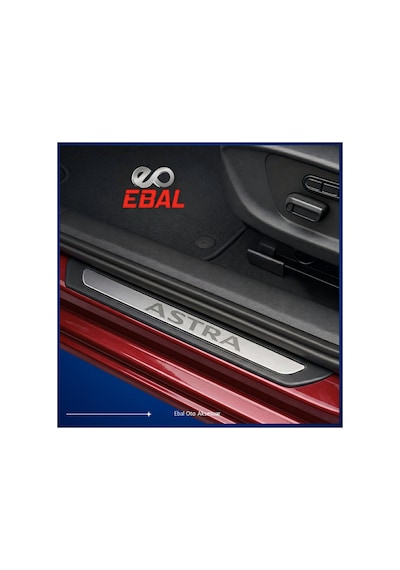 Opel Astra K Krom Kapı Eşik Koruması 2015 Üzeri 4 Parça Paslanmaz Çelik Abs Çerçeve