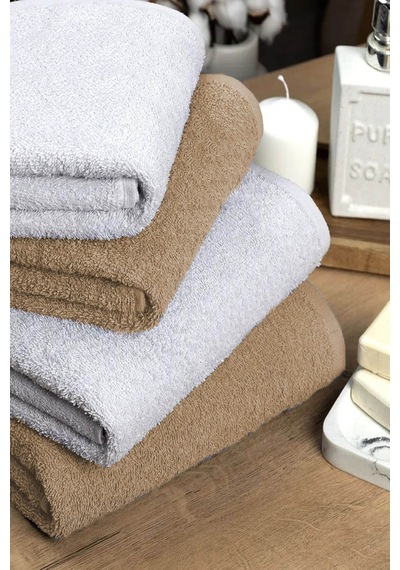 4 Lü Banyo Havlusu Takımı Soft Büyük Havlulu Pamuklu Havlu Seti 90x150 Cm Beyaz 001