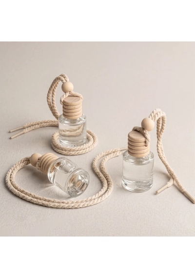 Zeyzem Ahşap Kapaklı Askılı Premium Oto Parfümü - Kalıcı Araç Kokusu 8ml Luxury Wave X26