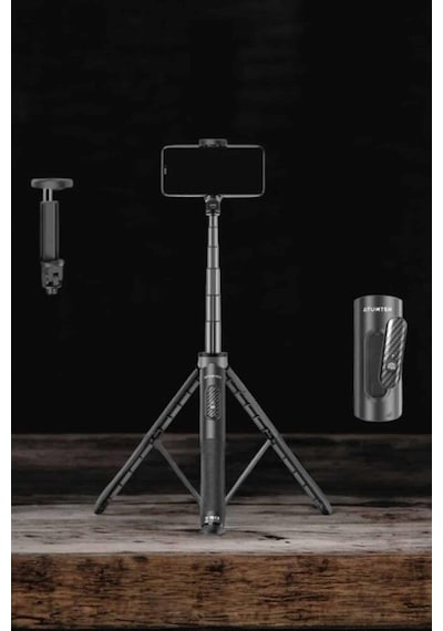 Tripod Kablosuz Bluetooth Bağlantılı 360 Derece Dönebilen Selfie Çubuğu Mh-hs2771-6958