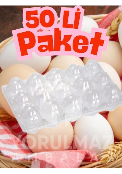 15 Li Plastik Yumurta Viyolü Dayanıklı Ve Hijyenik Paketleme 50 Adet Siyah
