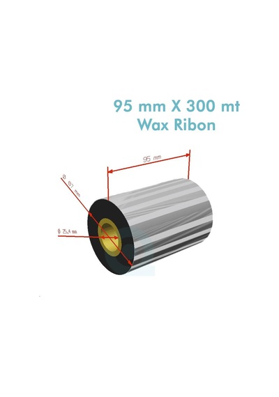 'ribbon'' Wx10fbk Standart Wax 95mm X 300m 1 İnç Outside