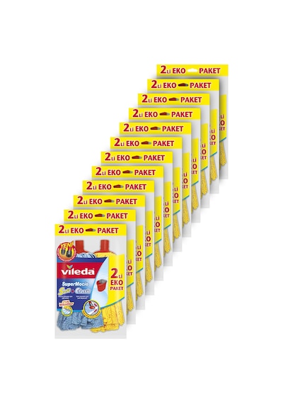 Vileda Supermocio Klasik 12'li + Ahşap Yedek Paspas
