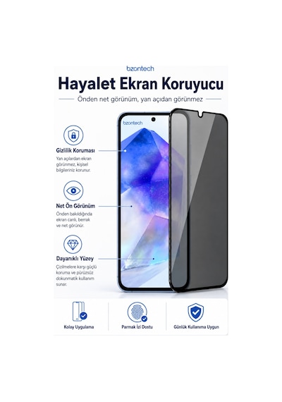 Samsung Galaxy A35 / A55 Uyumlu Hayalet Ekran Koruyucu Gizli Privacy