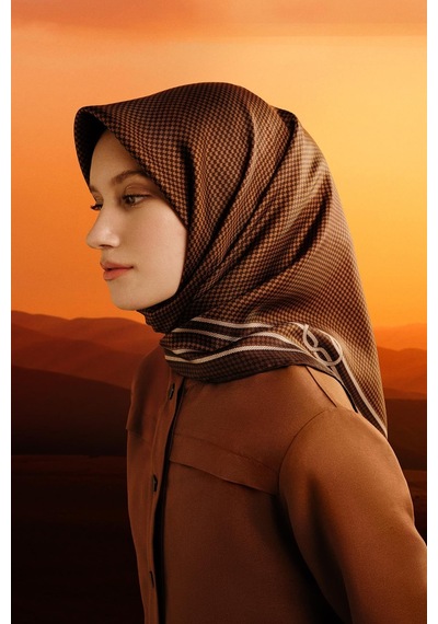 Armine Sura İpek Eşarp -2025/2026 -9404d 84 KAhverengi
