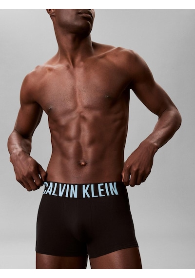 Calvin Klein Trunk 3pk-14966 Black W/ Harbor Mist Logo/ Black W/