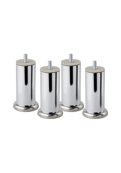 Krom Gümüş 10 Cm Metal 4 Adet Mobilya Ayağı Modern Koltuk Kanepe Ayak Tv Ünite M8 Civatalı Ayakları 6395751