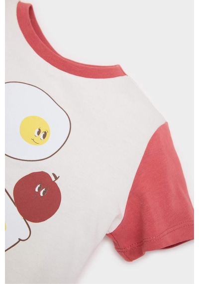 DeFacto Erkek Bebek Pijama Takımı Baskılı Kısa Kollu Penye Üst Beli Lastikli Şort E4777A525SMOG368 Turuncu