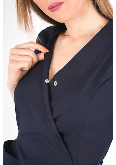 Lacivert Elegant Model Cerrahi Üniforma Belden Bağlamalı Scrubs Takım Lacivert