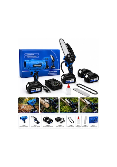 Lieber German 2li Set 6 Kademeli 10000 Rpm Jet Üfleme + 15 Cm Dal Budama Kesme Makinası