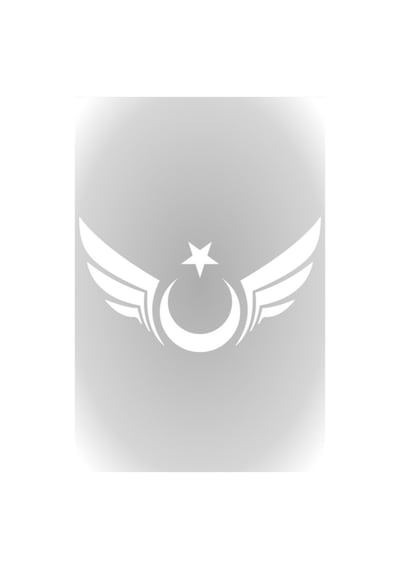 Beyaz Kanatlı Ay Yıldız Sticker Oto Araba Sticker