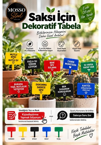 Saksı - Bitki Aksesuarı Dekor Tabela