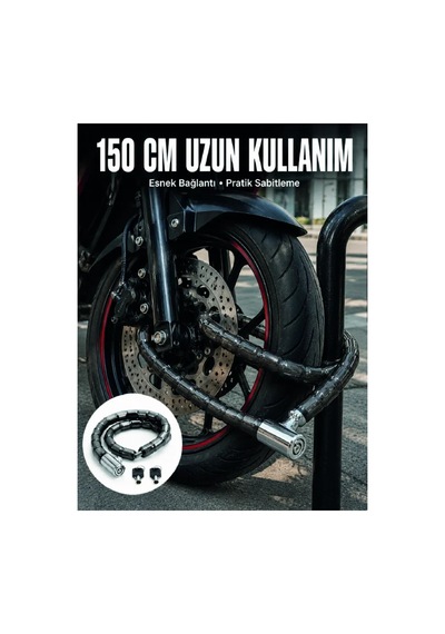 Blok Çelik Halkalı Yapısıyla Üst Düzey Güvenlik Sunan Motosiklet Kilidi Standart Standart