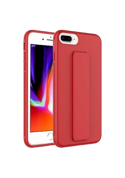 Apple Uyumlu iPhone 8 Plus Kılıf Zore Qstand Kapak Kırmızı