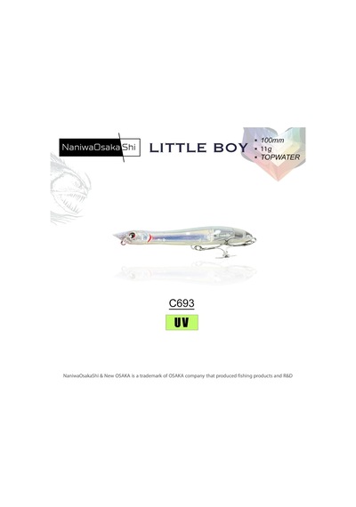 Naniwaosakashi Little Boy 100mm 11gr Topwater Sahte Balık