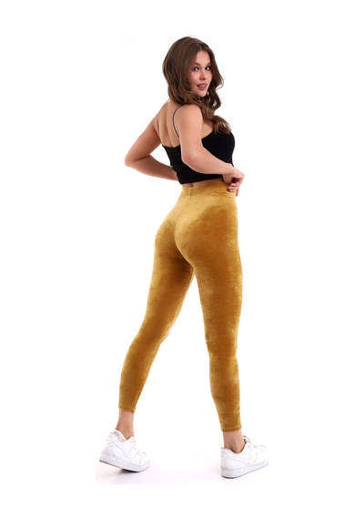 Winmoda34 Kadife Tayt Sarı