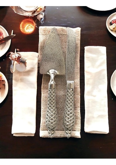 2'li Pasta Bıçak Ve Spatula Seti Özel Günler İçin Pasta Set Gümüş
