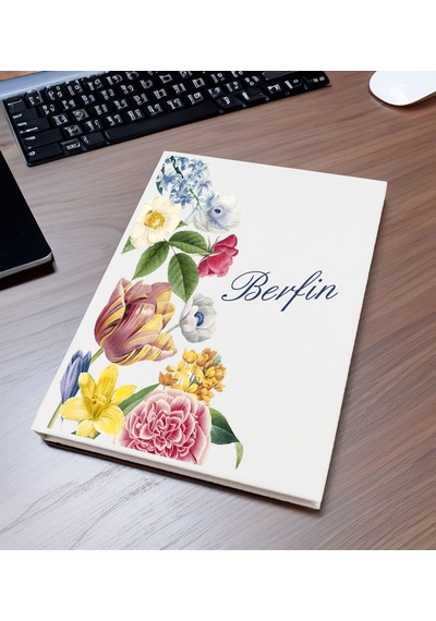 Bk Gift Kişiye Özel Çiçek Tasarımlı Sert Kapaklı Tarihli Organizer & Planlama Defteri-18, Arkadaşa Hediye, Ofis, İş Hediyesi