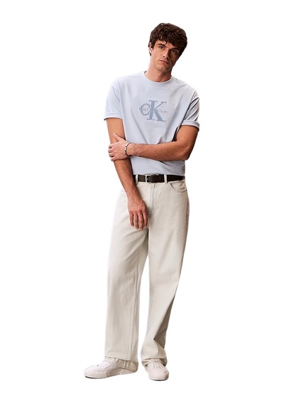 Calvin Klein Lv04rf819g Elevated Monologo Erkek Tişört Mavi