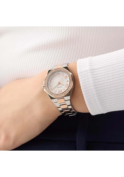 Guess Gugw0877l5 Altın Kaplama Taşlı Kadın Kol Saati Gümüş