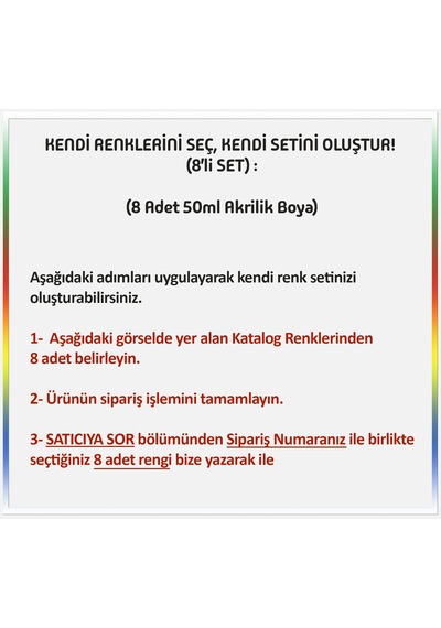 Colorpop Akrilik Hobi Boyaları 8'li Set 8 Adet 50ml Sen Seç