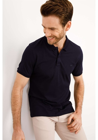 İgs Modern Fit Dar Kalıp Erkek Polo Yaka Tişört Lacivert