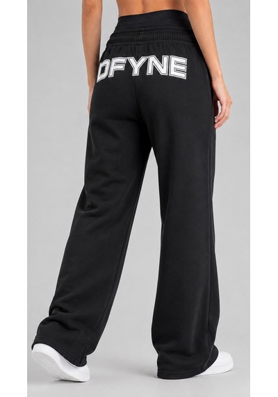 Dfyne Regular Kadın Siyah Bol Paça Oversize Eşofman Altı