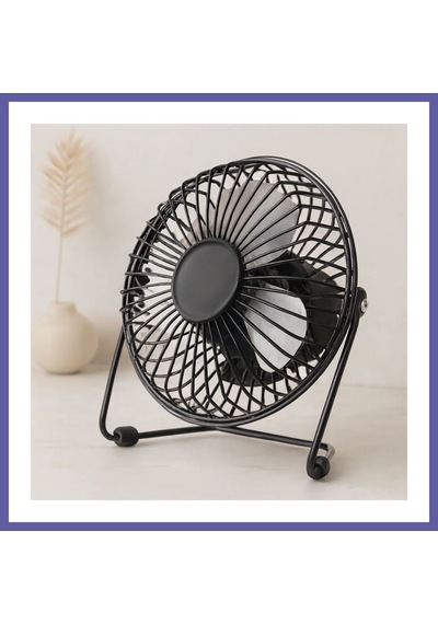 Bezos Usb Şarjlı Metal Mini Masaüstü Fan 14.5x7.5x15 Cm Nıda